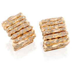 Perodri Pendientes de Oro Amarillo con diamantes en talla brillante Outlet