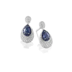 Perodri Pendientes de oro blanco New