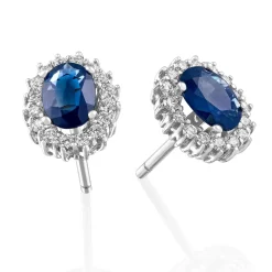 Perodri Pendientes de Oro Blanco Fashion
