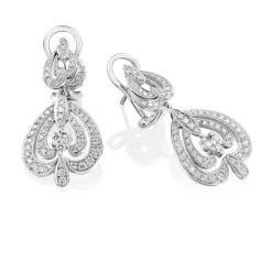 Perodri Pendientes de Oro Blanco Hot