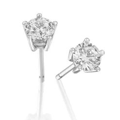 Perodri Pendientes de oro blanco Fashion