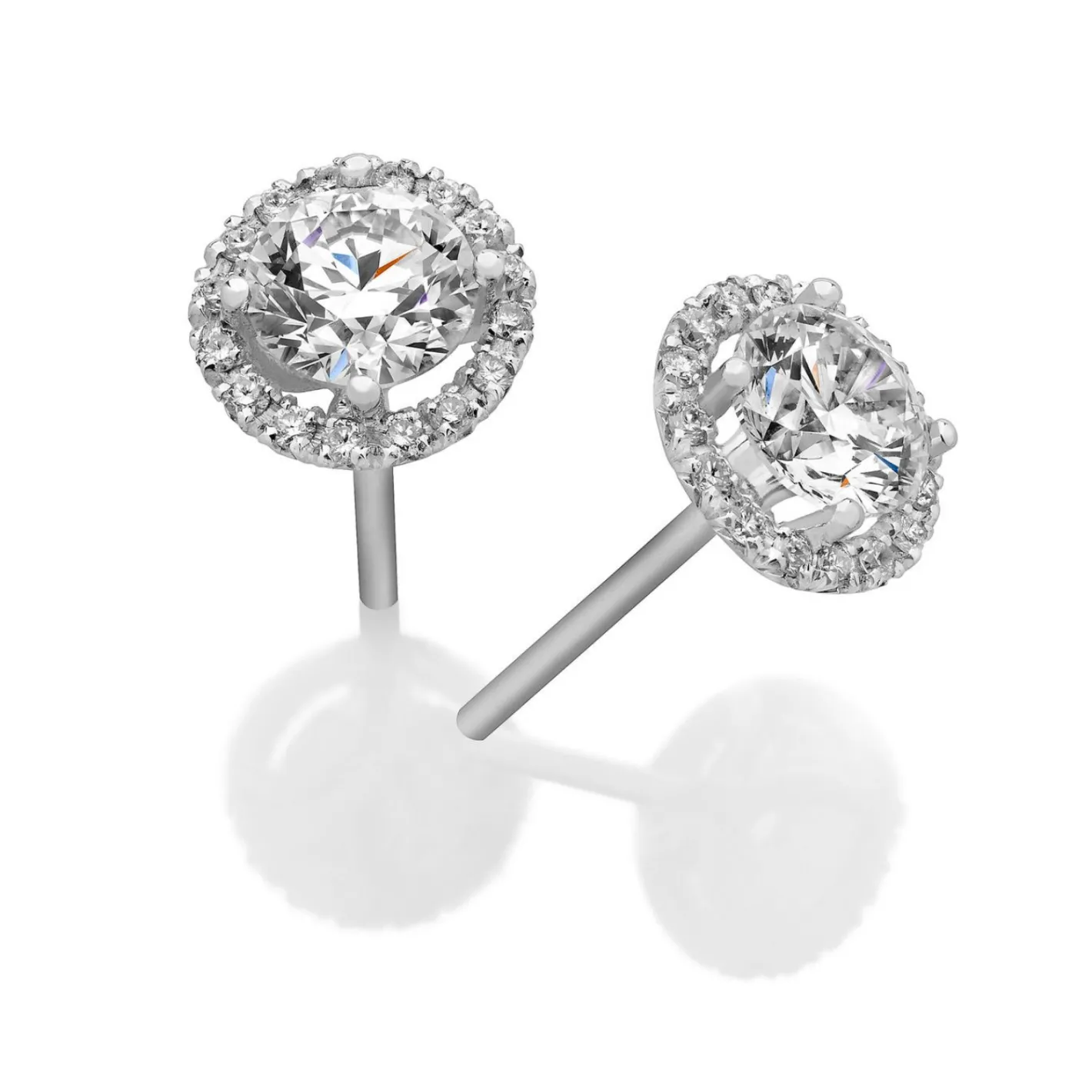 Perodri Pendientes de oro blanco Fashion