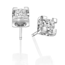 Perodri Pendientes de oro blanco Fashion