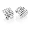 Perodri Pendientes de Oro Blanco facetado New
