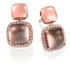 Perodri Pendientes de Oro Rosa Fashion