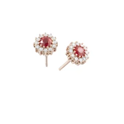 Perodri Pendientes de Oro Rosa Hot