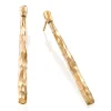 Perodri Pendientes largos de Oro Amarillo facetado Discount