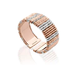 Perodri Pulsera de Oro Blanco y Oro Rosa facetado con diamantes en talla brillante Best