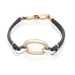 Perodri Pulsera de Oro Rosa y Oro Blanco Fashion