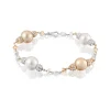 Perodri Pulsera de perlas y brillantes Sale