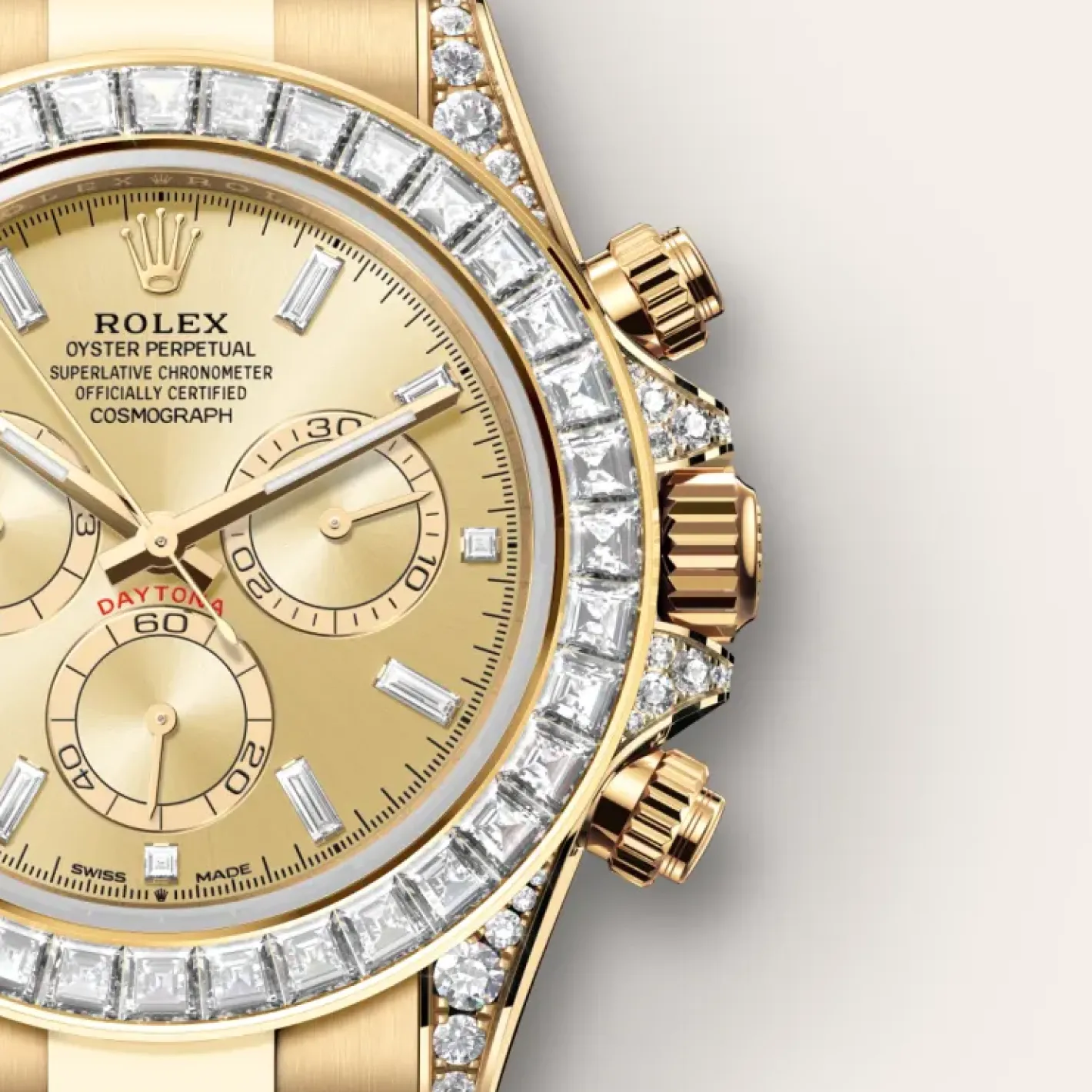 Rolex Cosmograph Daytona Oro amarillo de 18 quilates con asas engastadas de diamantes Outlet