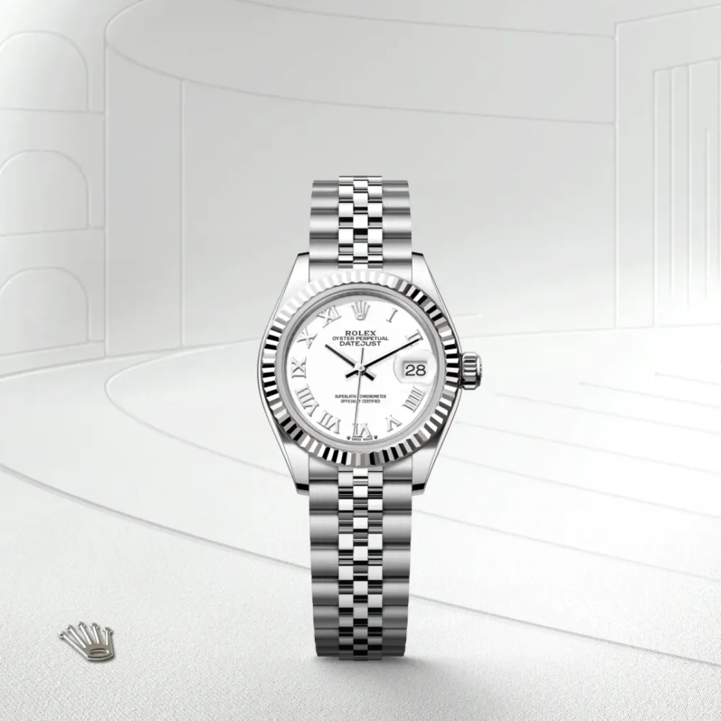 Rolex Lady-Datejust Rolesor blanco —combinación de acero Oystersteel y oro blanco Hot