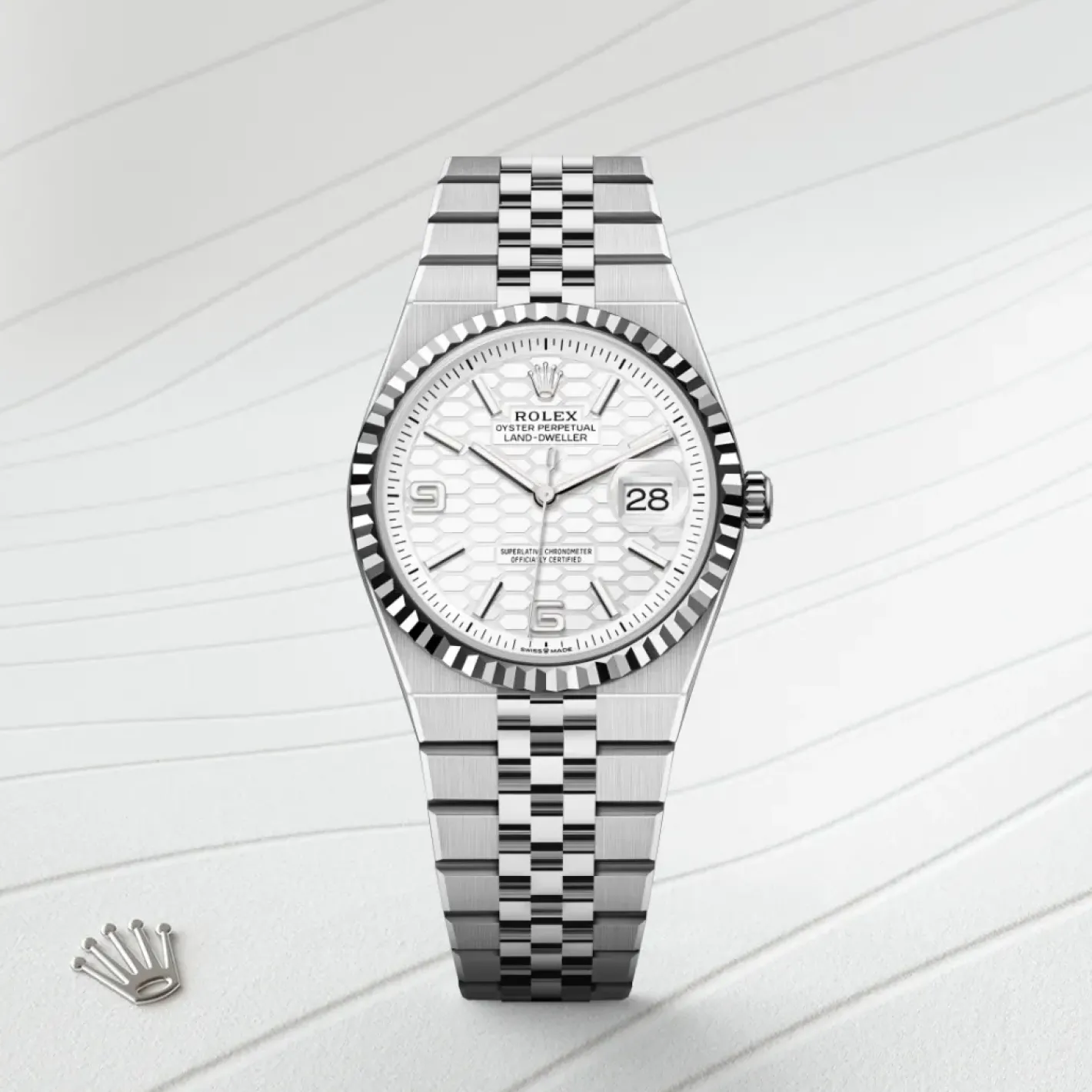 Rolex Land-Dweller 36 Rolesor blanco —combinación de acero Oystersteel y oro blanco Fashion