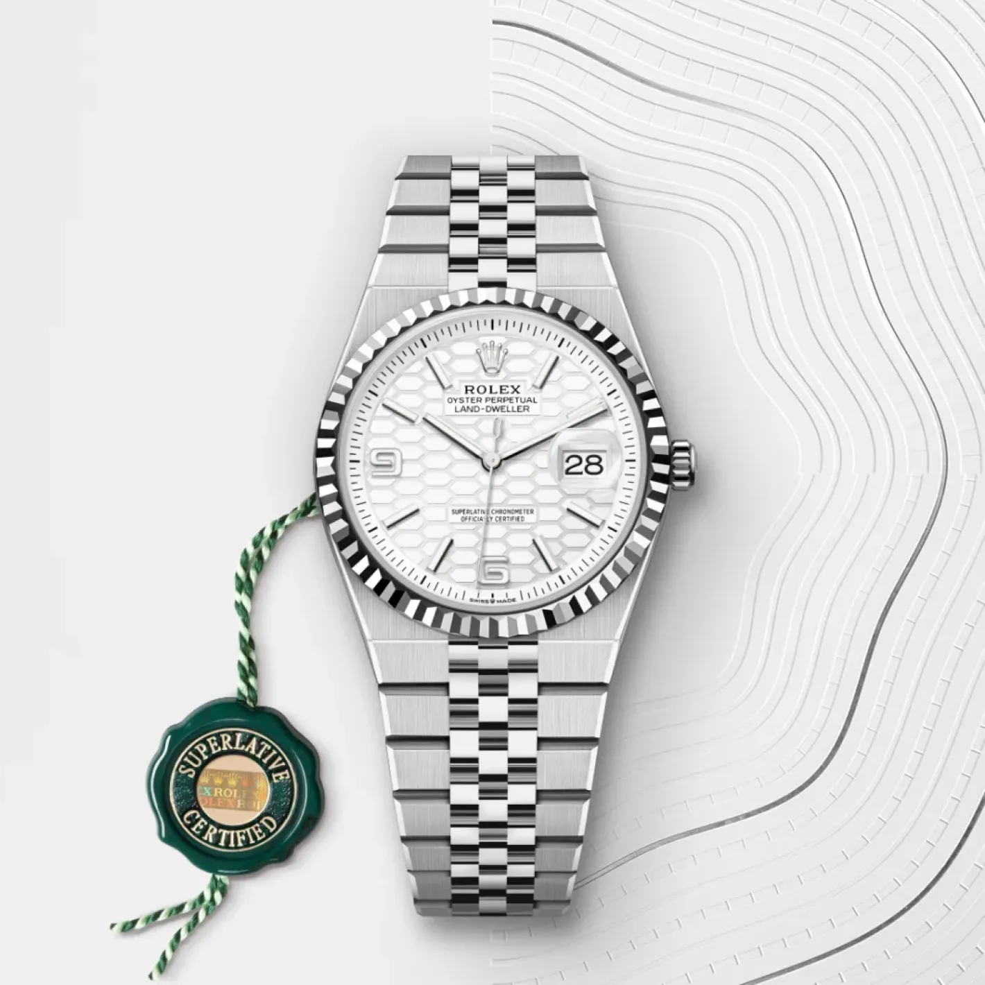Rolex Land-Dweller 36 Rolesor blanco —combinación de acero Oystersteel y oro blanco Fashion
