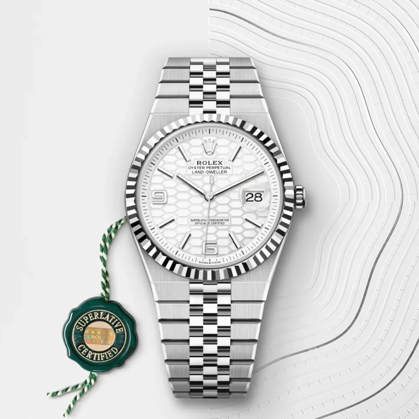 Rolex Land-Dweller 40 Rolesor blanco —combinación de acero Oystersteel y oro blanco Online