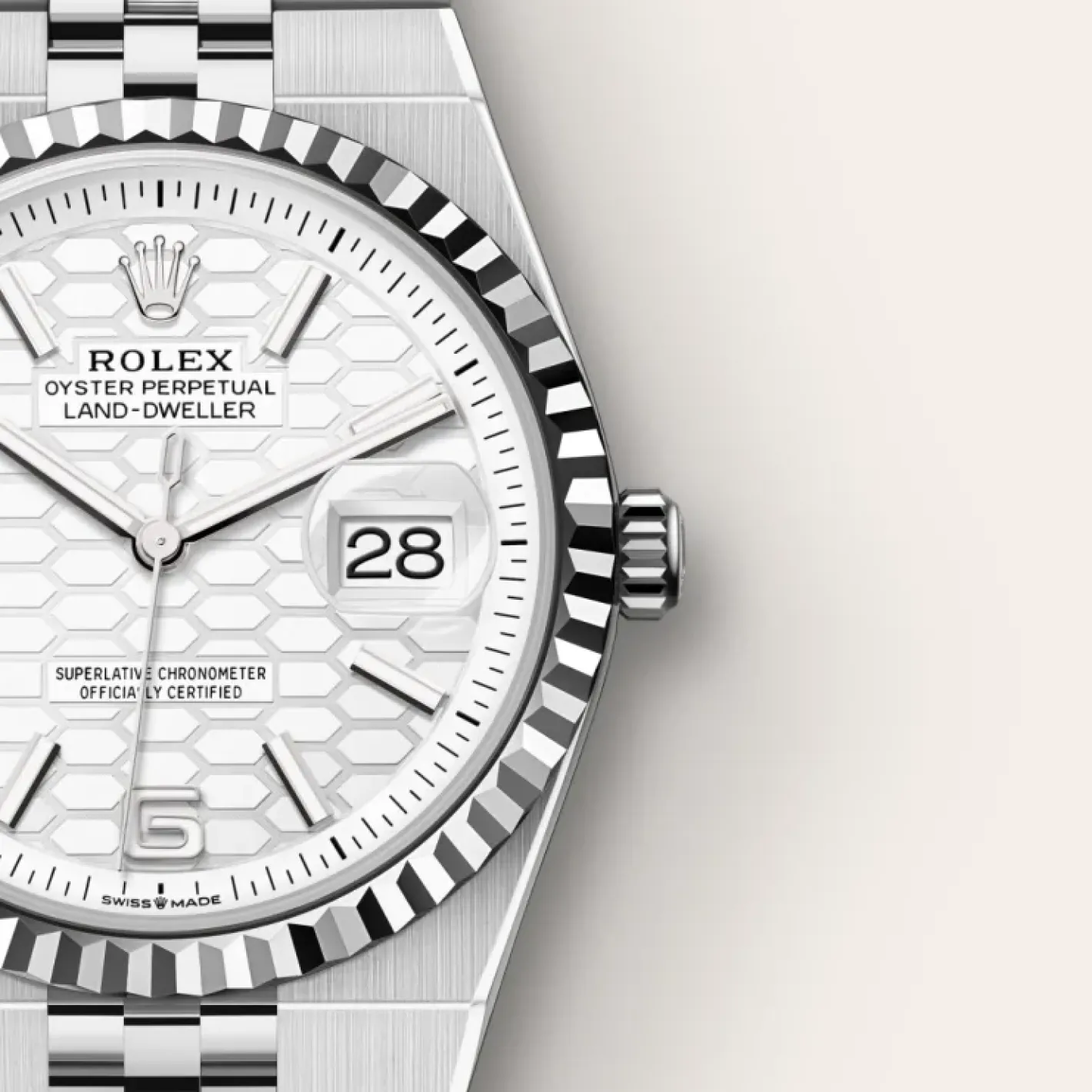 Rolex Land-Dweller 36 Rolesor blanco —combinación de acero Oystersteel y oro blanco Fashion