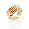 Perodri Sortija de Oro Amarillo con brazo facetado Discount