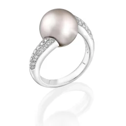 Perodri Sortija de Oro Blanco Fashion