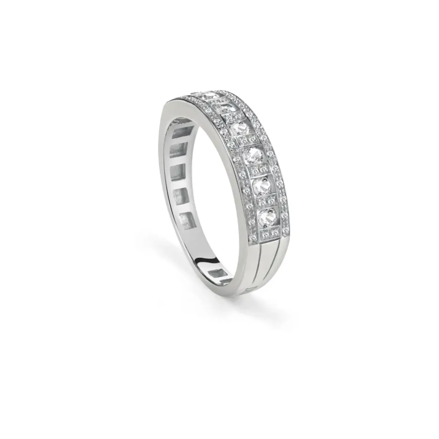 Damiani Sortija de oro blanco Belle Époque Discount