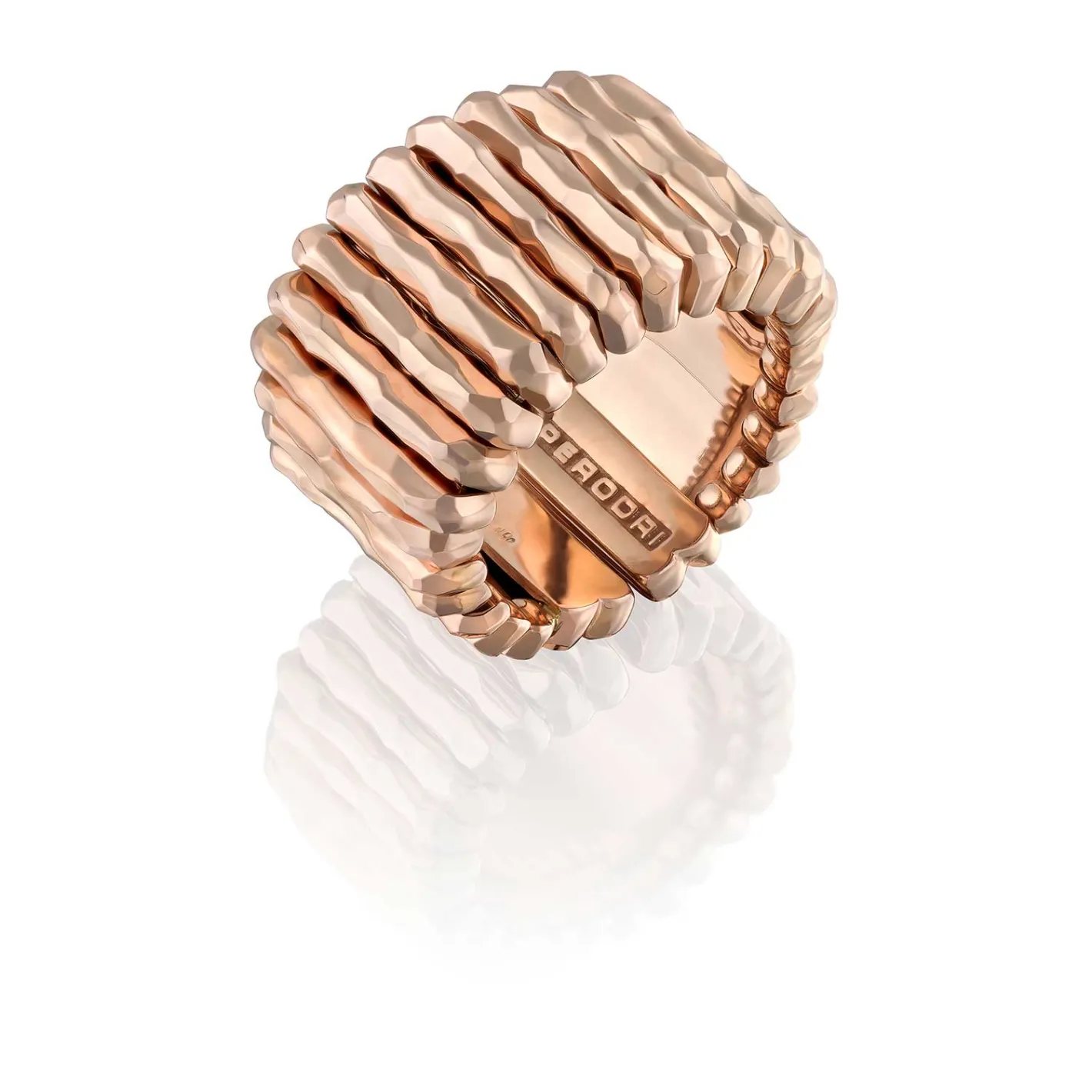Perodri Sortija de oro rosa facetado Clearance